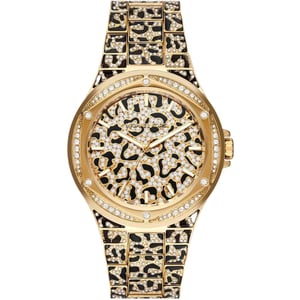 Michael Kors MK7284 Animal Pavé Women's Watch - Stylish Black and Gold Design