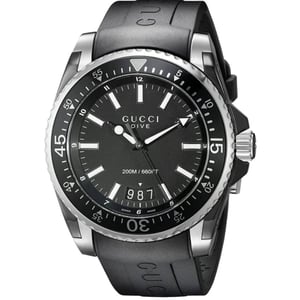 Gucci Dive Men's Black Watch YA136204 - Stylish and Durable Timepiece