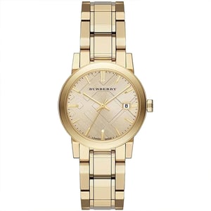 Burberry BU9134 Women's City Watch - 34mm Champagne Gold Elegance
