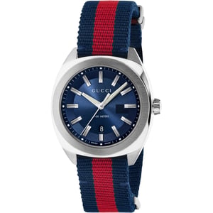 Gucci YA142304 GG2570 Men's 41mm Blue Canvas Watch - Stylish & Durable