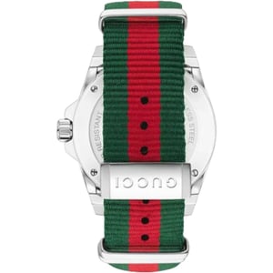 Gucci Dive Men's Watch YA136206 with Black Dial and Multicolored Bracelet