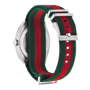Gucci YA142305 GG2570 Men's Black Canvas Watch - 41mm Elegant Timepiece