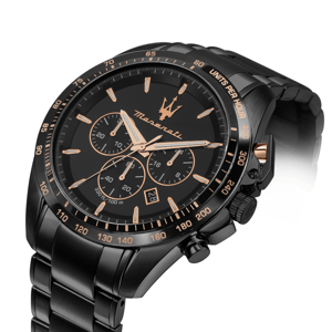 Maserati R8873612048 Traguardo Men's Chronograph Watch with Black Dial