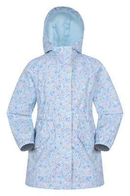 'Dale' Kids Printed Jacket with Taped Seams Multiple Pockets Waterproof Everyday Coat Blue