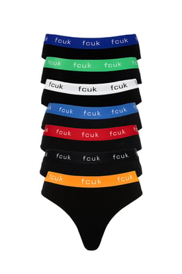 7 Pack Cotton Fcuk Ladies Thongs