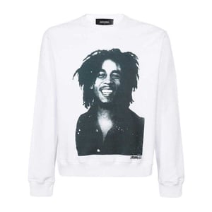 DSquared2 Heren Bob Marley Cool Fit Sweatshirt (Wit)