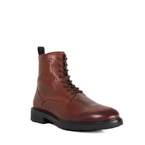 Dune Mens Marrow - Leather Chunky Lace Up Boots