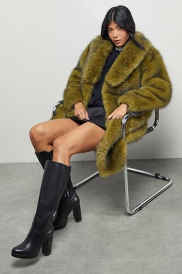 Faith: Keira Faux Leather Platform High Block heel Knee Boots