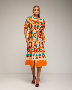 Midi shirtjurk met etnische print