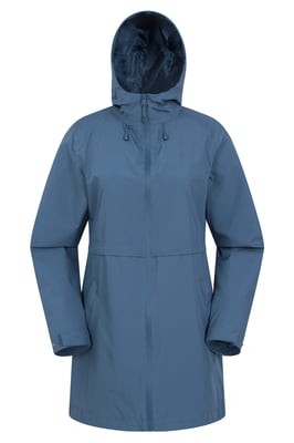 'Hilltop' Women's Waterproof Jacket with Side Pockets Outdoors Rain Coat Dark Blue
