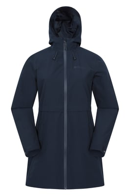 'Hilltop' Women's Waterproof Jacket with Side Pockets Outdoors Rain Coat Navy