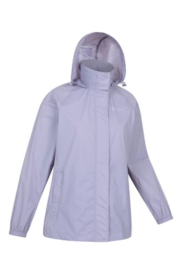 'Pakka' Women's Packable Jacket Waterproof Breathable Adjustable Hood Rain Coat Lilac