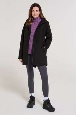 'Hilltop' Women's Waterproof Jacket with Side Pockets Outdoors Rain Coat Black