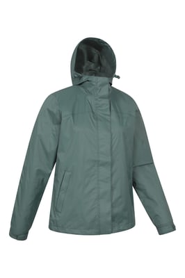 'Torrent' Women's Waterproof Jacket with Adjustable Hood & Cuffs Long Sleeve Trekking Raincoat Olive
