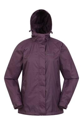 'Torrent' Women's Waterproof Jacket with Adjustable Hood & Cuffs Long Sleeve Trekking Raincoat Purple