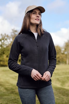 'Raso' Women's Fleece Jacket Full Zip Soft Touch Warm Outdoors Layer Breathable Gilet Black
