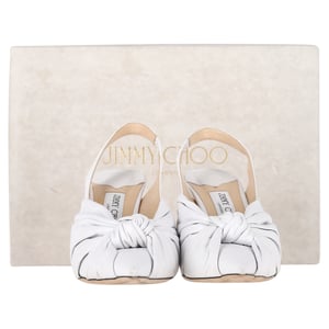Jimmy Choo Annabell Slingback Sandals in White Leather