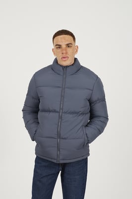 Blue Funnel Neck Padded Jacket