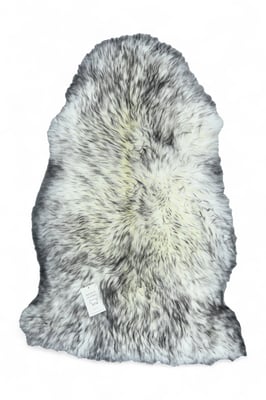 Äkta svart Wolf Tip-fårskinn, naturligt silkeslent mjukt och fluffigt ullmatta