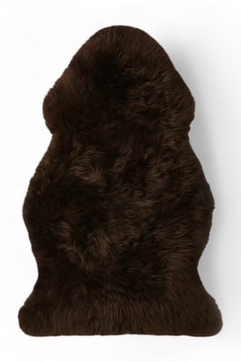 Äkta chokladbrunt fårskinn Silkeslen naturlig mjuk fluffig ullmatta
