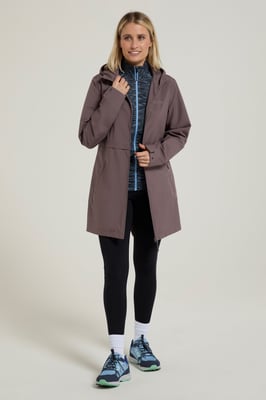 'Hilltop' Women's Waterproof Jacket with Side Pockets Outdoors Rain Coat Beige