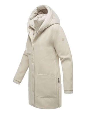 Navahoo Flauschwunder dames wintermantel met afneembare kraag