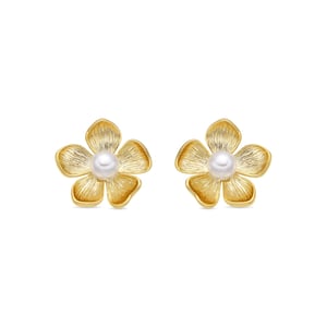 Luxenter 18k goudkleurige oorbellen met witte parel - Miclaw