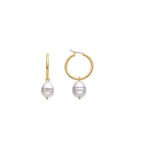 Luxenter oorbellen met 18k goudkleurige witte parel - Nemys