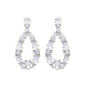 Luxenter 925 Sterling Zilver en Rhodium Plated Briljant Zirkonia Oorbellen - Madne