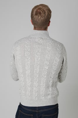 Ecru 1/2 Zip Cable Knit Jumper