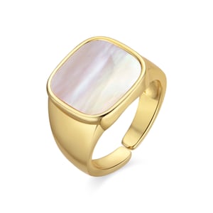Luxenter ring med 18k guldfinish vit pärlemor - Misau