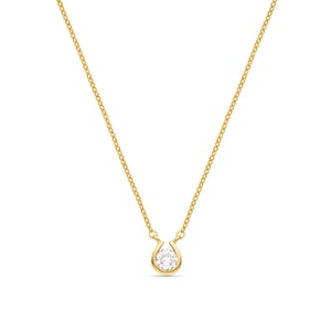 Luxenter Briljant Zirkonia collier afgewerkt in 18K geel goud - Ceol