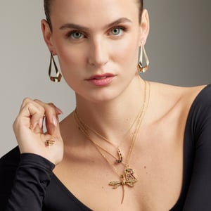 Luxeketting met glanzende 18K gouden afwerking Zirkonia - Kual