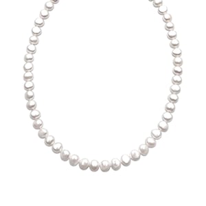 Luxenter Sterling Silver 925 halsband med vit pärla avslutat i 18K gult guld - Kipepeo
