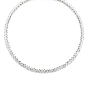 Luxenter Halsband med Skinande Zirkonia i silverfinish - Comega