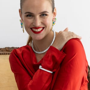 Luxenter Halsband med Skinande Zirkonia i silverfinish - Comega