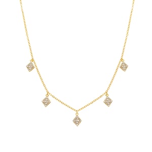 Luxenter halsketting met glanzende 18k goudfinish zirkonia - Tingi