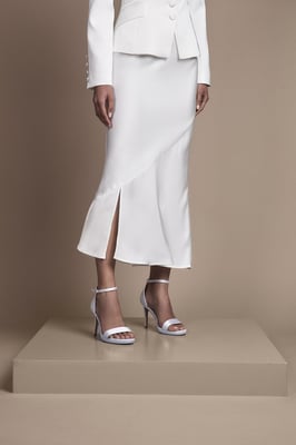 Bridal Satin Detail Fitted Skirt