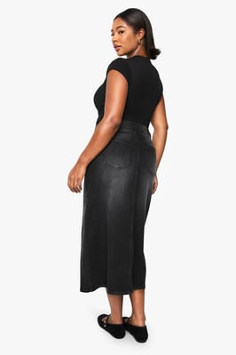 Plus Denim Midaxi Skirt