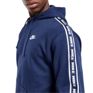 Nike Aries Club Tape Mens Pullover Hoodie Midnight Navy