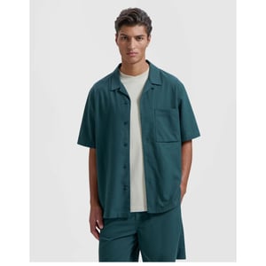 Olaf Hussein Linen camp shirt ss korte mouw overhemden m200301