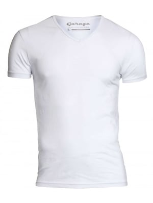 Garage Basis t-shirt v-hals bodyfit wit