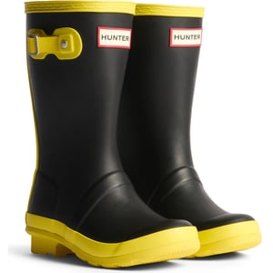 Hunter Junior Originals Rubberlaarzen Kinderen Zwart/Verlicht Geel