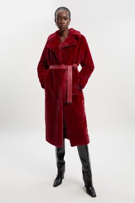 Faux Fur Longline Coat