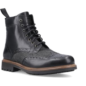 Hunter Loch Brogue Ankle Boot Leather Men's Black Ankle Boots