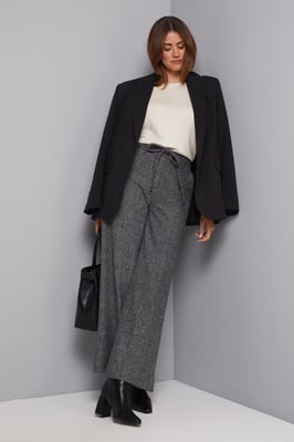 Tie Waist Straight Leg Trouser