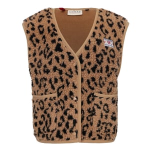 Looxs Revolution Oversized gilet teddy leopard voor meisjes in de kleur