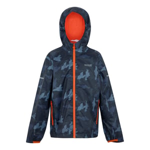 Regatta Waterdicht kinder/kinderjack Lever II Camo (Marine/Tangerine Tango)