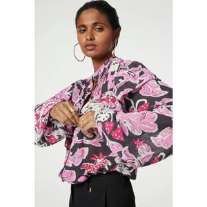 Fabienne Chapot 22-bls-aw23 9509-7317-alf bibi long sleeve blouse antra/bubble gum pin