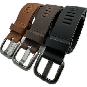 ARIESZZZ Riem unisex leder zwart bruin cognac 3 pack